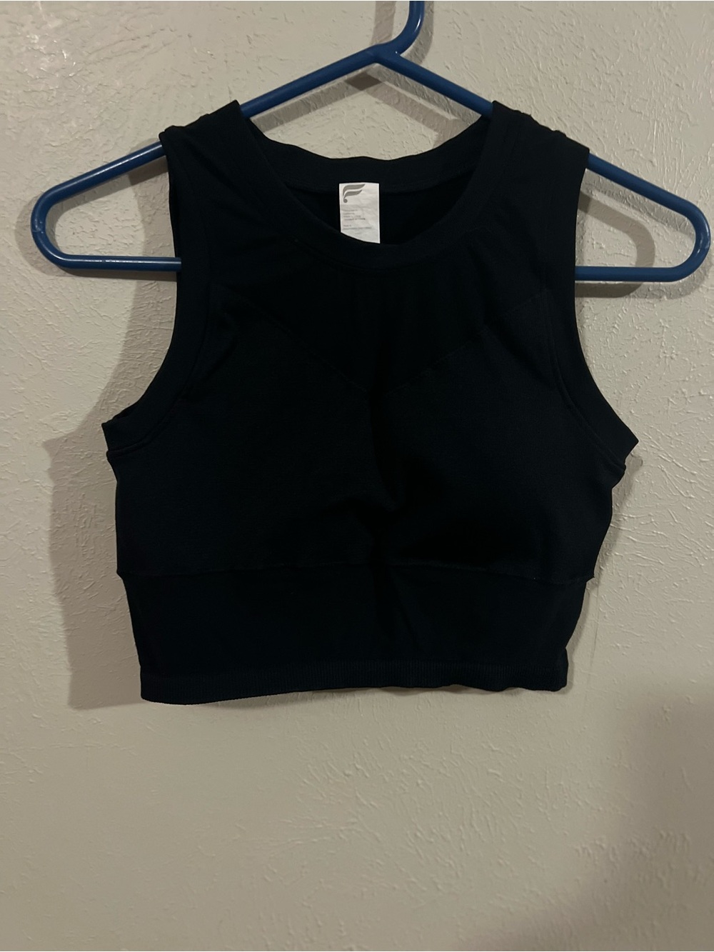 Women’s Fabletics size medium Black Crop Tank Top Sports Bra